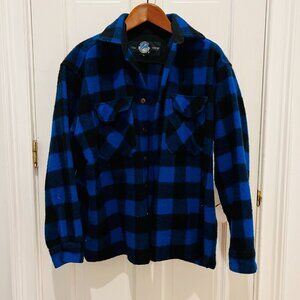 Swanndri Wool BUSH SHIRT Mosgiel Blue Plaid Long Coat Jacket Mens XL